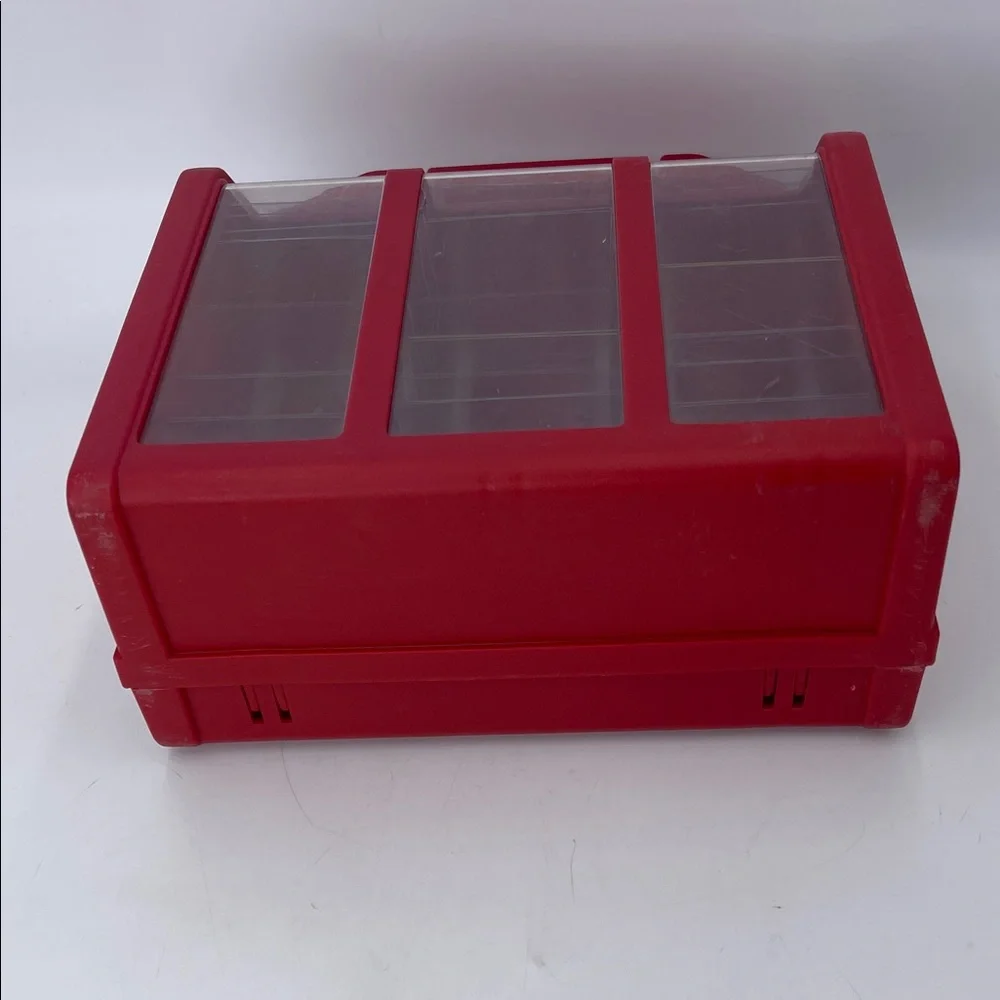Pro-Index System Red Storage Box with Clear Lids For Card Collectors